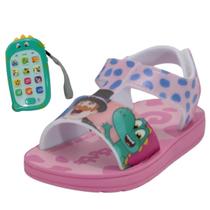 Sandália Infantil Menina Conforto Dino Phone Mundo Bita