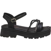 Sandália Infantil Menina Feminina Fivela Casual Preto LiaMalia