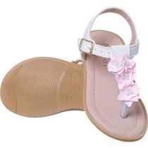 Sandalia Infantil Menina Festa Laço Flores Pérolas