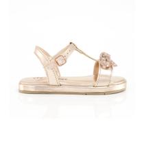 Sandália Infantil Menina Jasmim Nude Ouro Pé com Pé 41414-420