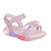 Sandália Infantil Menina Kidy Flex Light Luzes LED Rosa