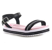 Sandália Infantil Menina Molekinha Fivela Preto 01 Cristal 23051656