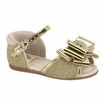 Sandália Infantil Menina Molekinha Gliter Mini Shine-Dourado/Creme Sandália Infantil Menina Molekinha Gliter Mini Shine-Dourado/Creme