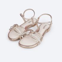Sandália Infantil Menina Pampili Iris Nó- Dourado