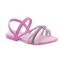 Sandália Infantil Menina Slim Rosa Pink BB Pé com Pé 800105-642