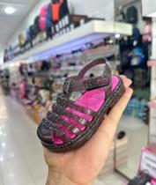 sandalia infantil menina zaxynina lovily gliter original