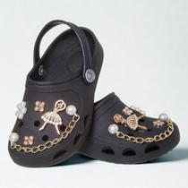 Sandália infantil meninas babuche infantil confortável, leve, com botons enfeites para personalizar e decorar