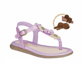 Sandália Infantil Meninas Cristal Capivara Agarradinha Flat Plana Confortável Fashion Blogueira