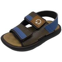 Sandalia infantil menino cartago mini iii marrom/castor/azul 12461 - Sandalia infantil menino cartago mini iii marrom/castor/azul 12461 -
