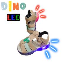 Sandalia Infantil Menino de Led Bebe Papete DINO Original sola Antiderrapante e Palmilha Anatômica