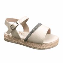 Sandália Infantil Mini Sua Cia Glitter Flatform Strass Perola