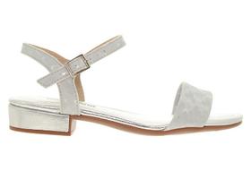 Sandália Infantil Molekinha Com Salto Baixo E Fivela Prata