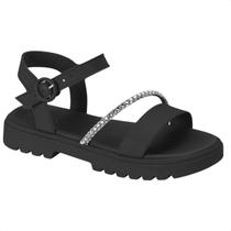 Sandália Infantil Molekinha Flatform Turim Com Brilho Preta
