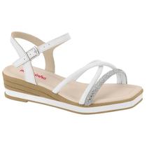 Sandália Infantil Molekinha Turim Tiras Com Brilho Branca
