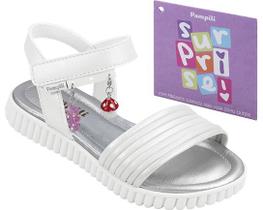Sandália Infantil Pampili Candy com Pingente Branca Sandália Infantil Pampili Candy com Pingente Branca