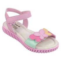 Sandalia Infantil Pampili Candy Detalhe Borboleta Colorido