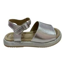 Sandália Infantil Pampili Cora Flatform Metalizada Lisa Prata 742.030
