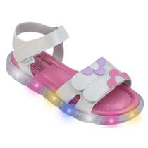 Sandália Infantil Pampili Lulli Led Prata