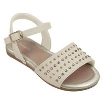 Sandalia Infantil Pampili Mili Detalhe em Spike Bege Claro