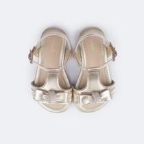 Sandália infantil Pampili Mili laço dourada