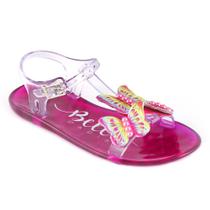 Sandália Infantil Plugt Belle Paris Borboleta Rosa Pink Transparente Confortável