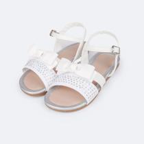 Sandália Infantil Primeiros Passos Pampili Mili Strass e Laço Duplo Nude