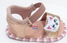 Sandália infantil RN Gatinha dourado tamanho 4 calçados