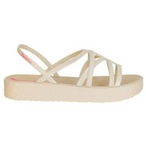 Sandália Ipanema Feminina Tiras Plataforma Bege Rosa
