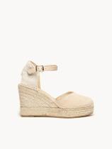 Sandália Jara Anabela 10 cm Camurça Areia Sandália Jara Anabela 10 cm Camurça Areia