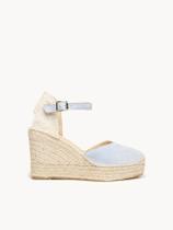 Sandália Jara Anabela 10 cm Camurça Azul Claro Sandália Jara Anabela 10 cm Camurça Azul Claro