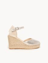 Sandália Jara Anabela 10 cm Camurça Prateado Sandália Jara Anabela 10 cm Camurça Prateado