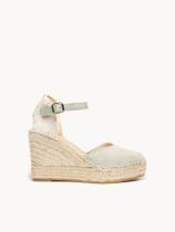 Sandália Jara Anabela 10 cm Camurça Verde Claro Sandália Jara Anabela 10 cm Camurça Verde Claro