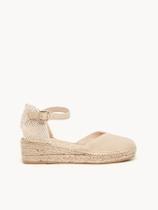 Sandália Jara Anabela 5 cm Camurça Areia