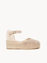 Sandália Jara Anabela 6 cm Camurça Pedra Sandália Jara Anabela 6 cm Camurça Pedra