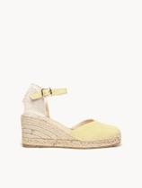 Sandália Jara Anabela 7 cm Camurça Amarelo Sandália Jara Anabela 7 cm Camurça Amarelo