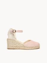 Sandália Jara Anabela 7 cm Camurça Rosa Claro Sandália Jara Anabela 7 cm Camurça Rosa Claro