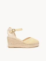 Sandália Jara Anabela 8 cm Camurça Amarelo Sandália Jara Anabela 8 cm Camurça Amarelo