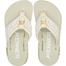 Sandália Kenner Masculina Chinelo Kivah Full Force Gold Cor:BrancoTamanho:41