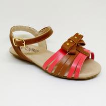 Sandália Klin Anne Baby Caramelo E Rosa Linha Luxo Cód: 125