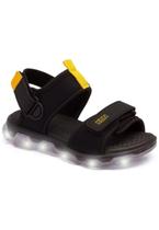 Sandália Klin Papete Infantil Com Led Masculino Cor Preto/Amarelo - 25