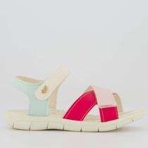 Sandália Klin Tic Tac Infantil Off White, Azul e R