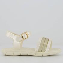 Sandália Klin Tic Tac Infantil Off White e Dourado