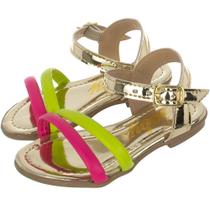 Sandália Lauraliza Infantil Rasteira 2 Tiras Abauladas Moda Infantil