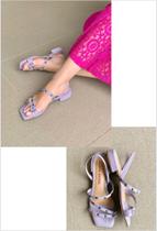 Sandália Lavanda Basic Tiras Comfy Calce Fácil Salto Baixo