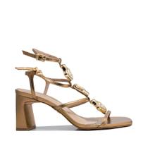Sandalia Maithe Couro Dourado Bronze