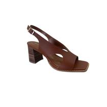 Sandália Marca Adora Salto Médio bico quadrado com vira recouro