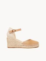 Sandália Marga Anabela 7 cm Napa Marrom Claro