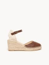 Sandália Marga Anabela 7 cm Napa Marrom Escuro Sandália Marga Anabela 7 cm Napa Marrom Escuro