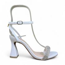 Sandália Mariotta 20445 Salto Alto Flare Taça Strass Brilho
