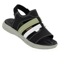 Sandalia Masc Preta/verde/branco com Elastico